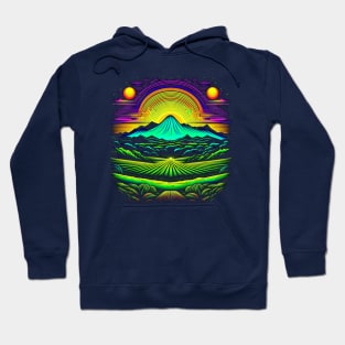 Suns, Mountain and Field on Alien Planet Hoodie